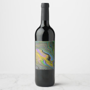 Cerveja Rótulo de Garrafa de Vinho Abstrato Vibrante Imagi