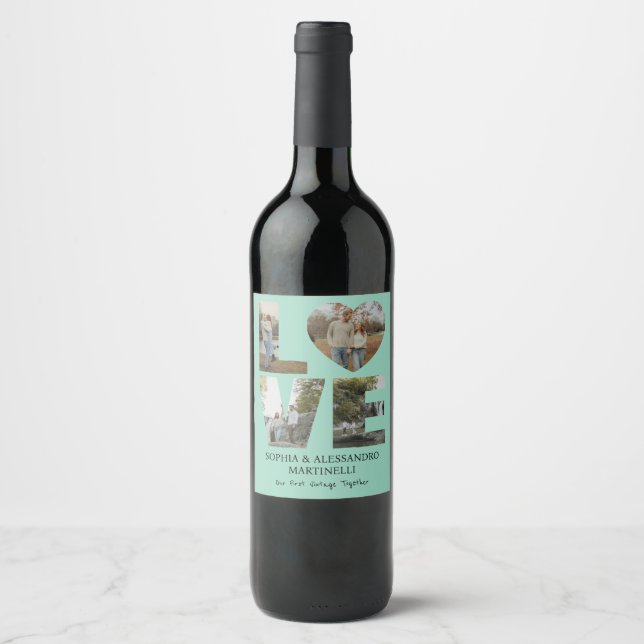 Cerveja Rótulo de Garrafa de Vinho com Foto Personalizada  (Frente)