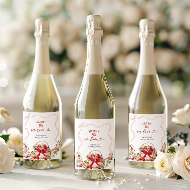 Cerveja Rótulo de Garrafa de Vinho Coquette Berry Apaixona (Criador carregado)