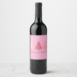Cerveja rótulo de garrafa de vinho cor-de-rosa de Natal