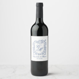 Cerveja Rótulo de Garrafa de Vinho de Casamento com Crista