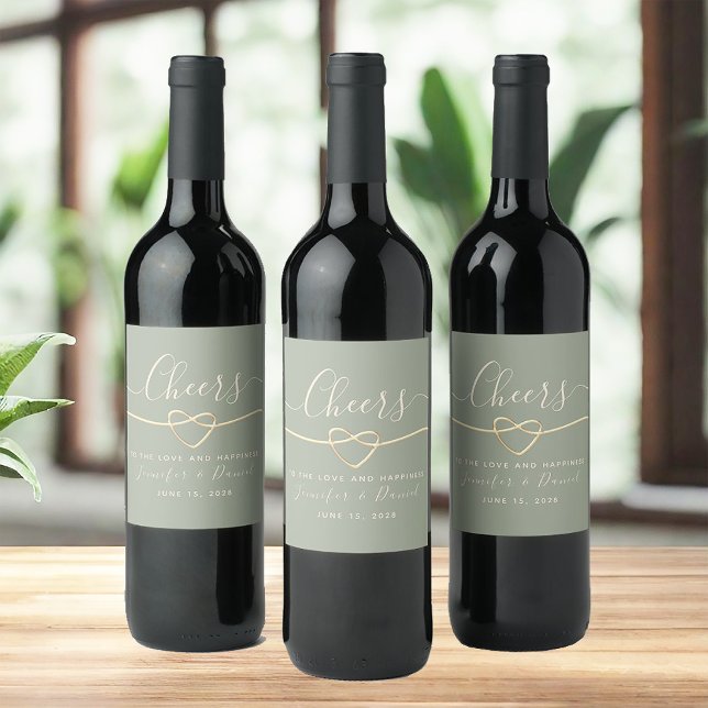 Cerveja Rótulo de Garrafa de Vinho de Casamento Verde (Criador carregado)