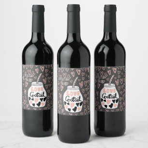 Cerveja rótulo de garrafa de vinho de coquetel de amor mon