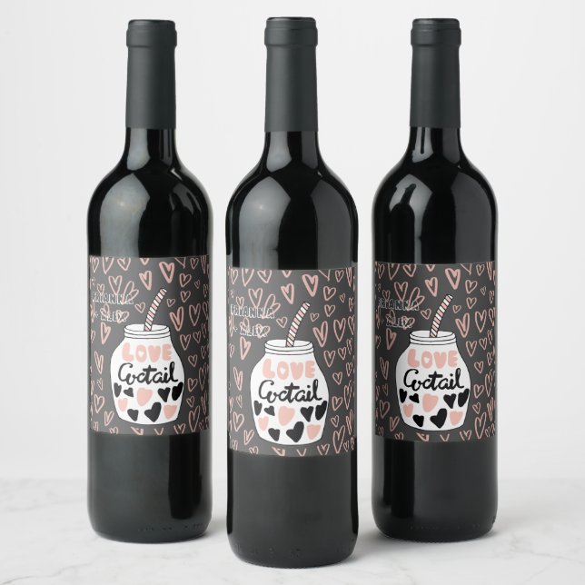 Cerveja rótulo de garrafa de vinho de coquetel de amor mon (Garrafas)