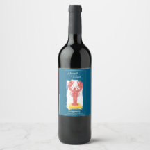 Rótulo de garrafa de vinho de lagosta