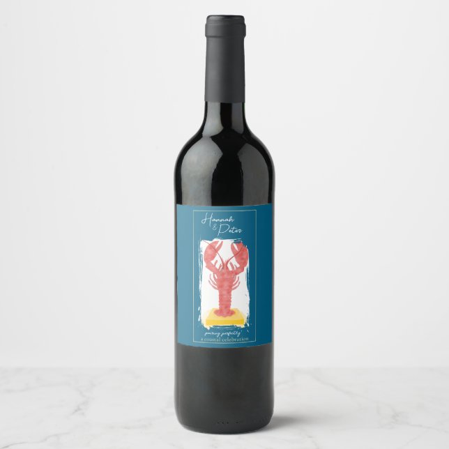 Cerveja Rótulo de garrafa de vinho de lagosta (Frente)