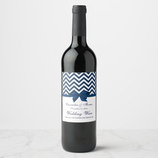 Cerveja Rótulo de Garrafa de Vinho DIY BG Branco Chevron L (Frente)