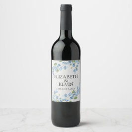 Cerveja Rótulo de garrafa de vinho em aquarela floral eleg