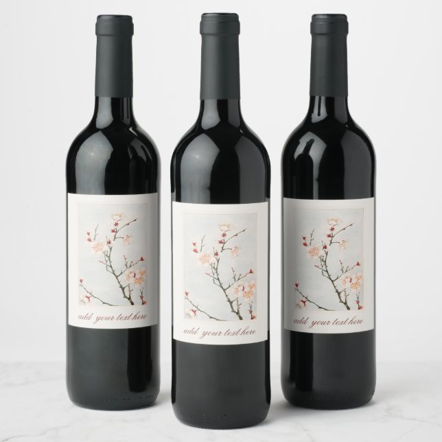 CERVEJA RÓTULO DE GARRAFA DE VINHO: FLORES DE SAKURA (Garrafas)