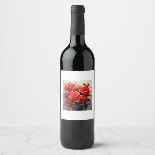 Cerveja Rótulo de Garrafa de Vinho - Obra de Arte das Rosa