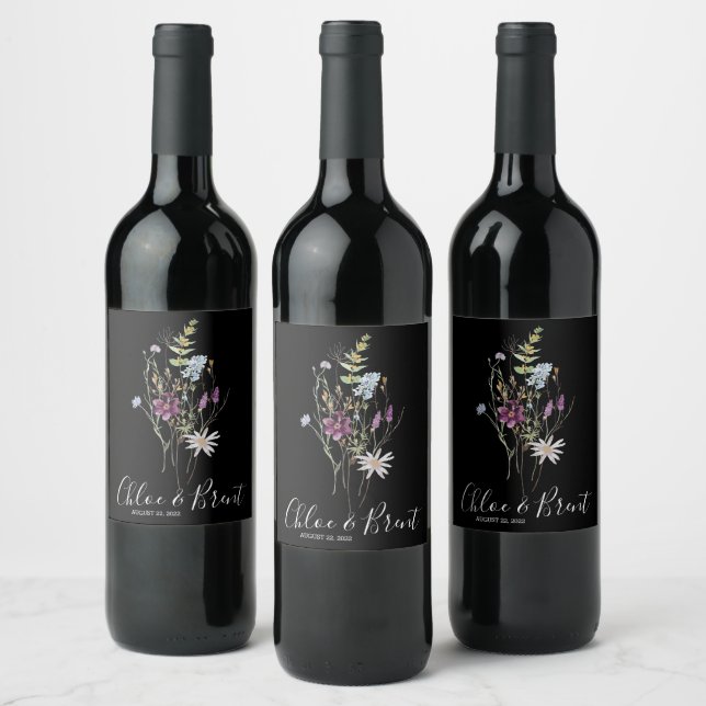 Cerveja Rótulo de Garrafa de Vinho para Casamento de Flore (Garrafas)