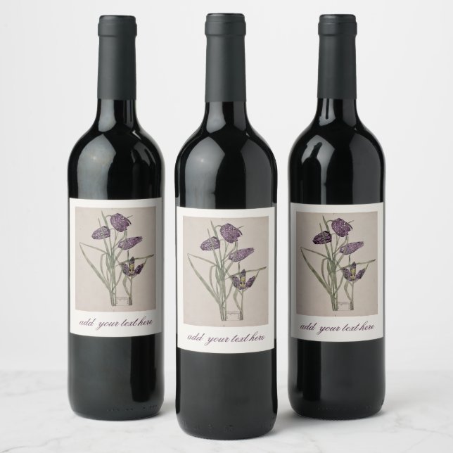 CERVEJA RÓTULO DE GARRAFA DE VINHO: PINTURA DE FLORES (Garrafas)