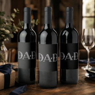 Cerveja Rótulo de Garrafa de Vinho Preto Elegante DAD Love