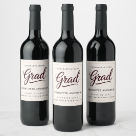 Cerveja Rótulo de Garrafa Graduação em Script de Borgonha