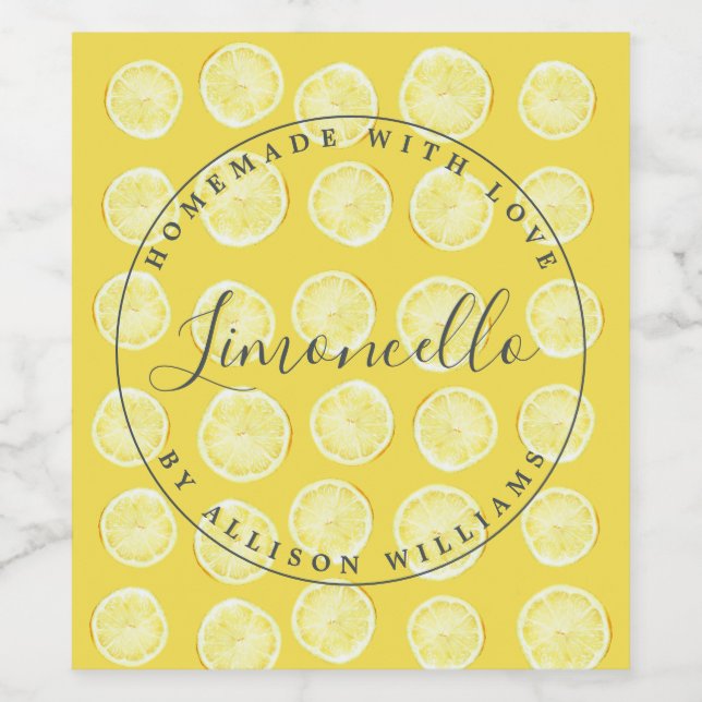 Cerveja Rótulo de Garrafa Limoncello de Casamento Amarelo  (Rótulo Único)