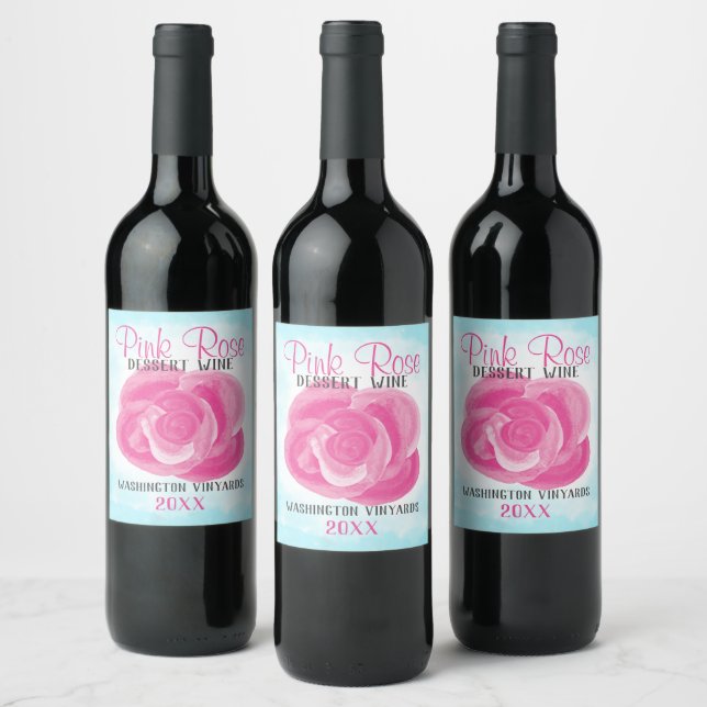 Cerveja Rótulo de Garrafa ou Embalagem de Rosa Rosa e Água (Garrafas)