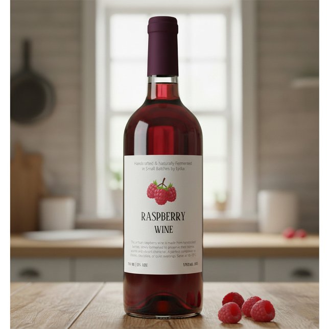 Cerveja Rótulo Personalizado de Garrafa de Vinho de Frambo (Criador carregado)