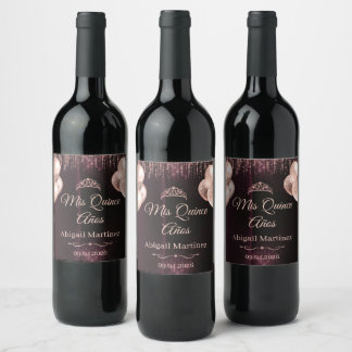 Cerveja Rótulo Personalizado de Garrafa de Vinho para Quin