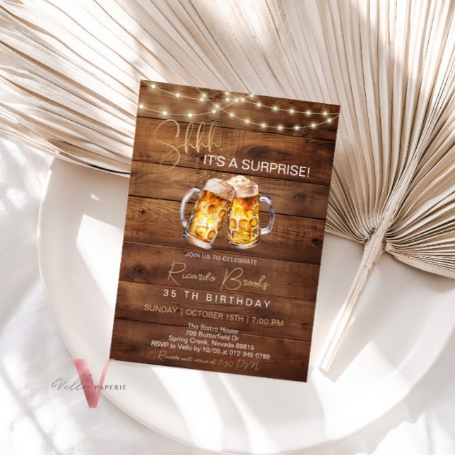 Cerveja Surprise Birthday 30 40 50 60º Convite (Criador carregado)