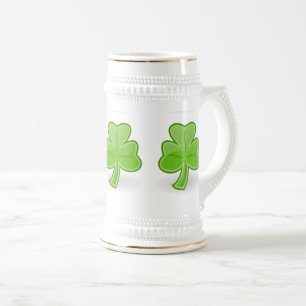 Cerveja Trevo irlandês caneca branca/Dourado de St Patric