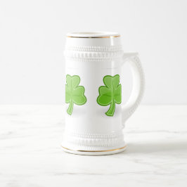 Cerveja Trevo irlandês caneca branca/Dourado de St Patrick