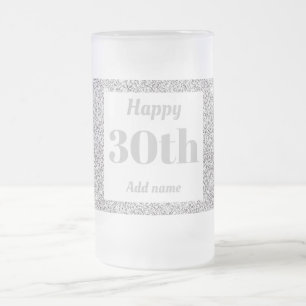 Cerveja Vidro Jateado 30 de presente de caneca de aniversário personaliz