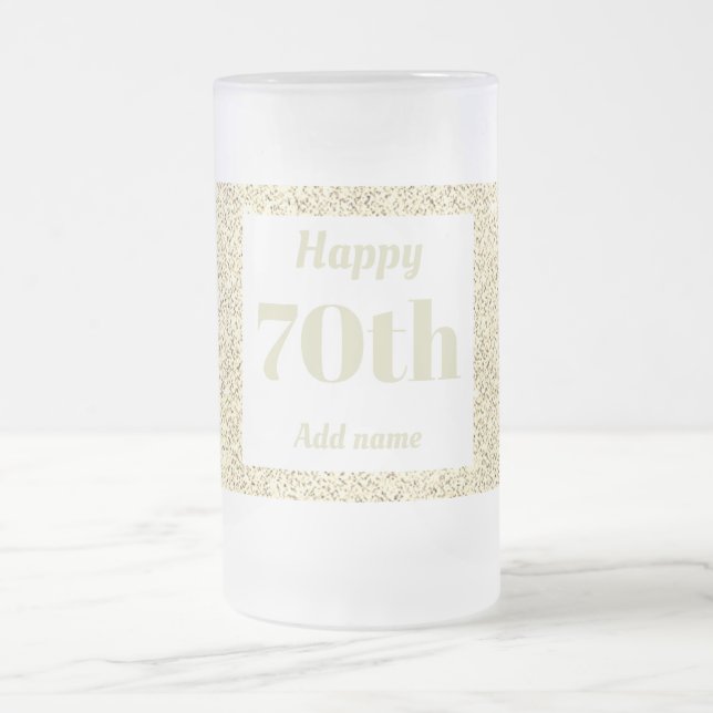 Cerveja Vidro Jateado 70 de presente de caneca de aniversário personaliz (Centro)