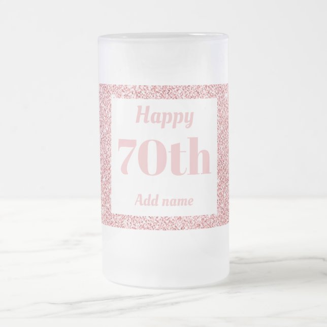 Cerveja Vidro Jateado 70 de presente de caneca de aniversário personaliz (Centro)