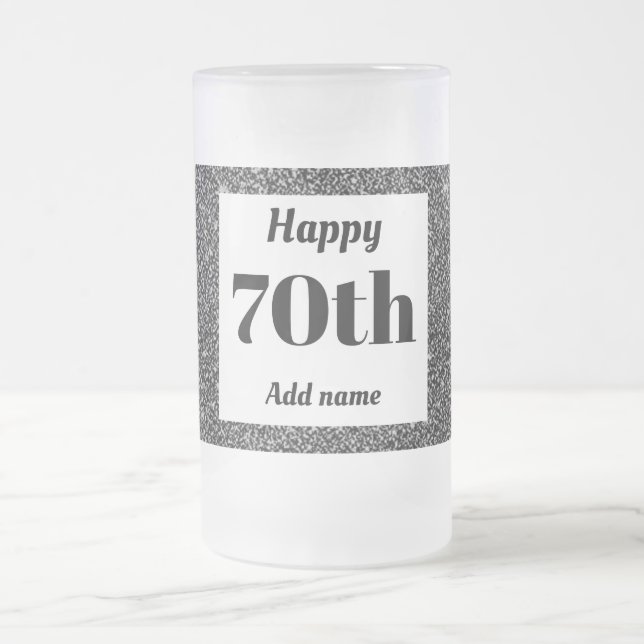 Cerveja Vidro Jateado 70 de presente de caneca de aniversário personaliz (Centro)