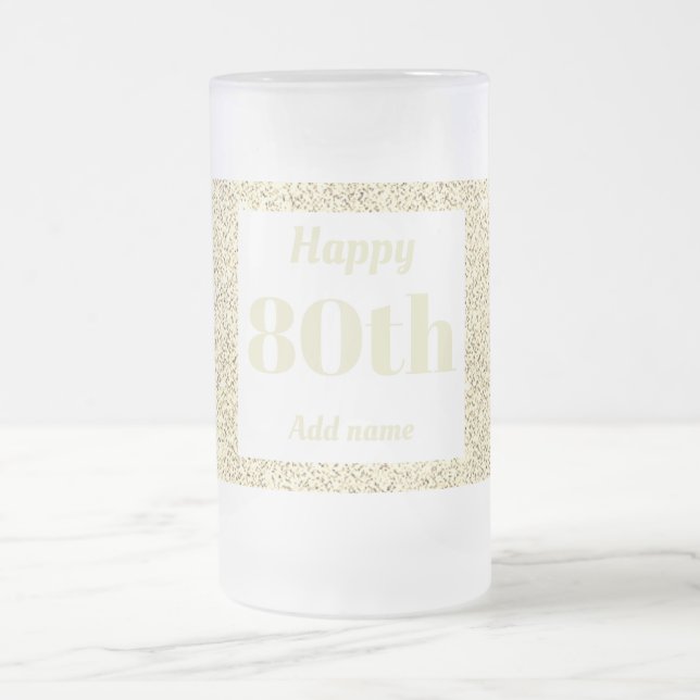 Cerveja Vidro Jateado 80 de presente de caneca de aniversário personaliz (Centro)