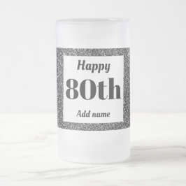 Cerveja Vidro Jateado 80 de presente de caneca de aniversário personaliz