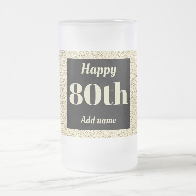 Cerveja Vidro Jateado 80 de presente de caneca de aniversário personaliz (Centro)
