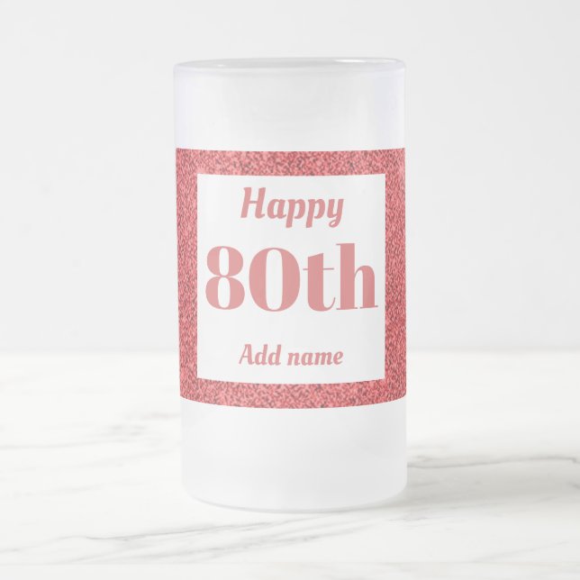 Cerveja Vidro Jateado 80 de presente de caneca de aniversário personaliz (Centro)