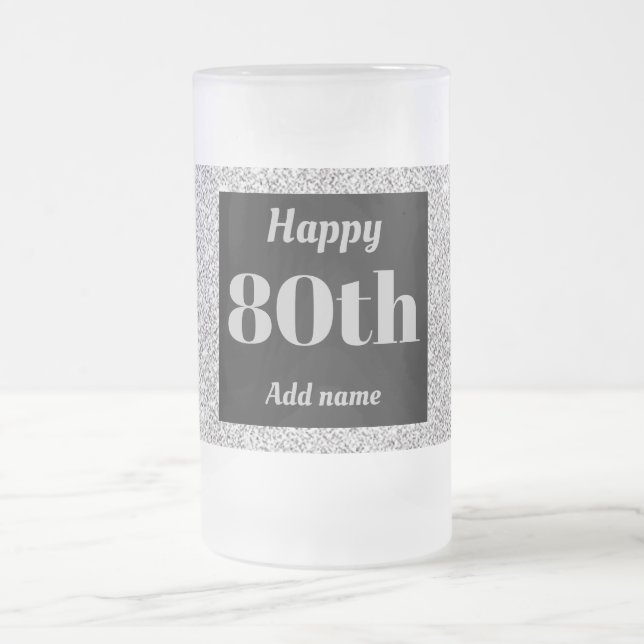 Cerveja Vidro Jateado 80 de presente de caneca de aniversário personaliz (Centro)