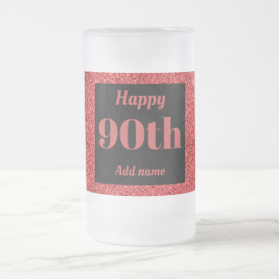 Cerveja Vidro Jateado 90 de presente de caneca de aniversário personali