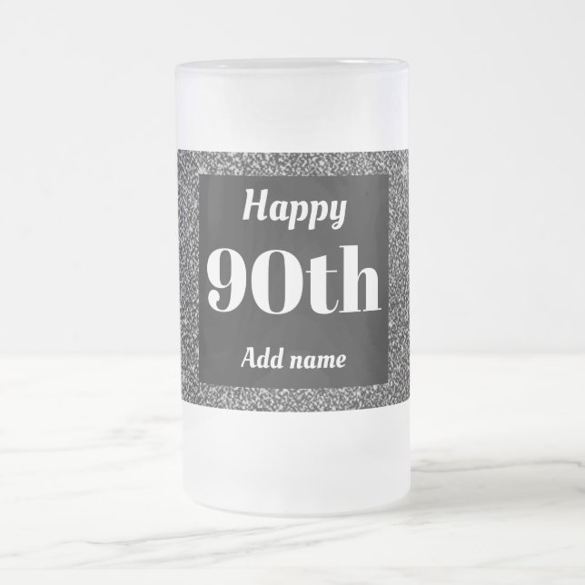Cerveja Vidro Jateado 90 de presente de caneca de aniversário personaliz (Centro)
