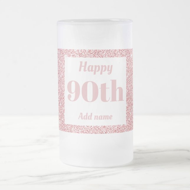 Cerveja Vidro Jateado 90 de presente de caneca de aniversário personaliz (Centro)