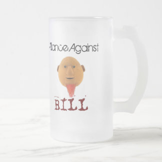 Cerveja Vidro Jateado Alliance contra a caneca gelado de Bill