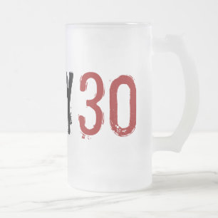 Cerveja Vidro Jateado Aniversário de 30 anos - 30 sujos - caneca