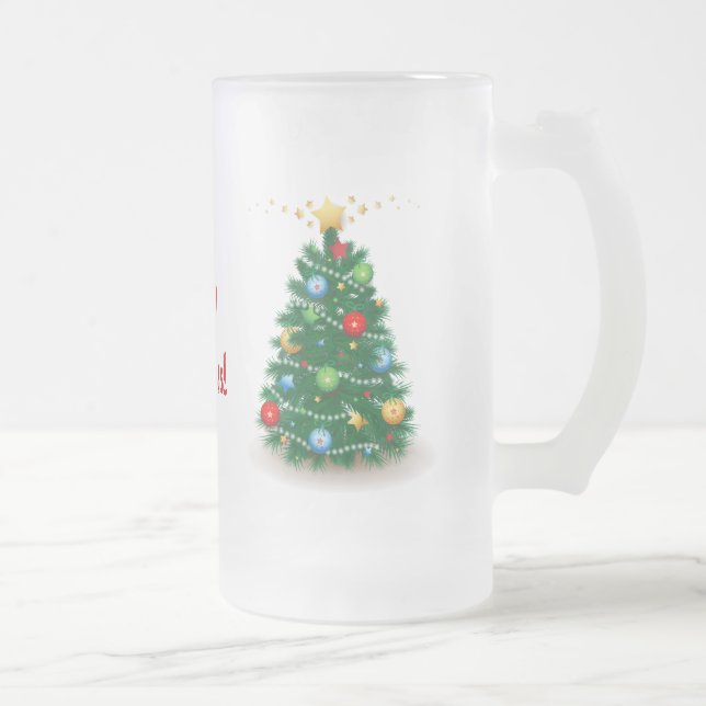 Cerveja Vidro Jateado Árvore de Natal, caneca (Direita)