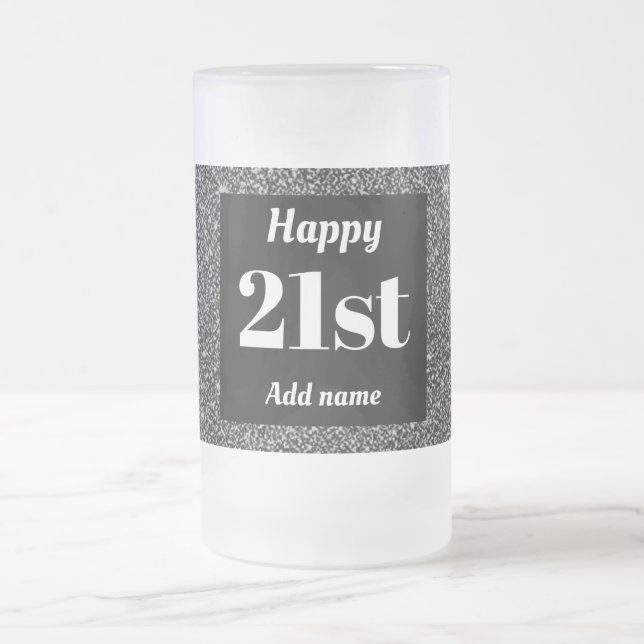 Cerveja Vidro Jateado Bonito presente de caneca de aniversário personali (Centro)
