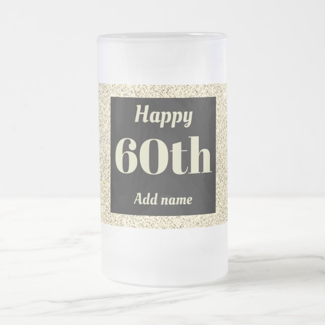 Cerveja Vidro Jateado Bonito presente personalizado de caneca de anivers (Centro)