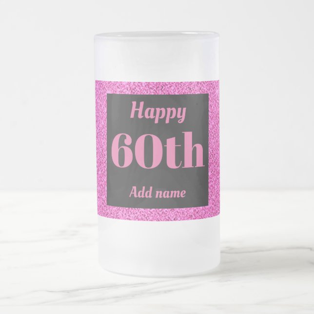 Cerveja Vidro Jateado Bonito presente personalizado de caneca de anivers (Centro)