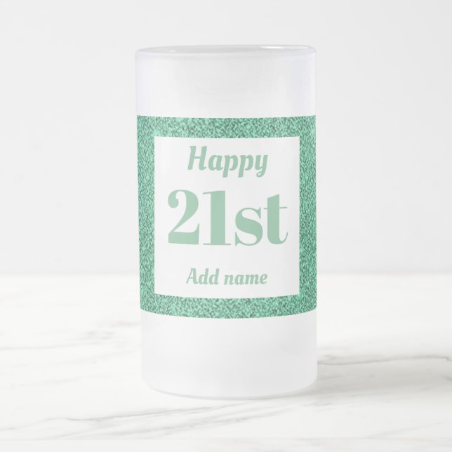 Cerveja Vidro Jateado Bonito presente personalizado de caneca de anivers (Centro)