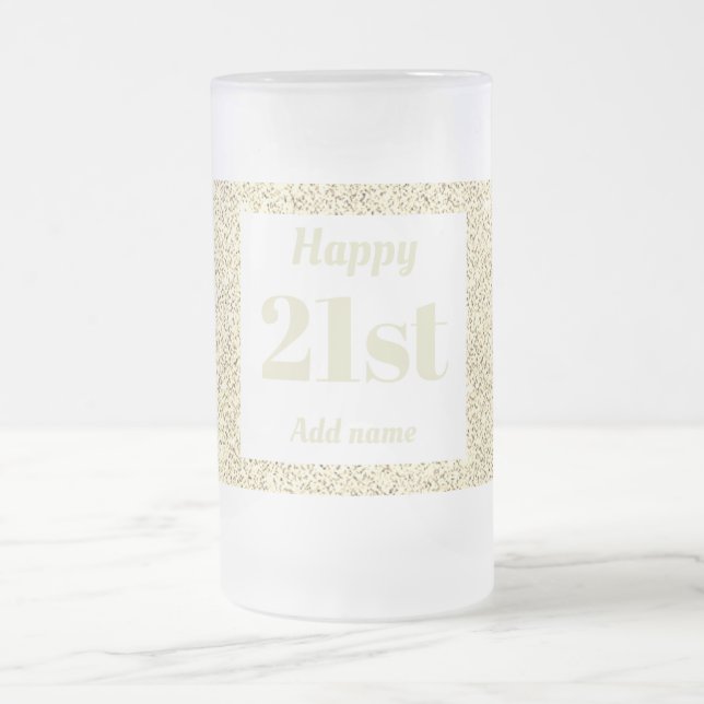 Cerveja Vidro Jateado Bonito presente personalizado de caneca de anivers (Centro)