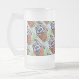 Cerveja Vidro Jateado caneca com estampa de cachorro boxer
