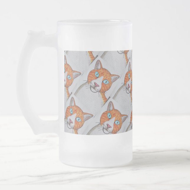 Cerveja Vidro Jateado Caneca com glacê de gengibre e branco (Esquerda)