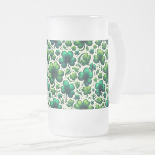 Cerveja Vidro Jateado Caneca de café do Dia de São Patrício Shamrock Sor