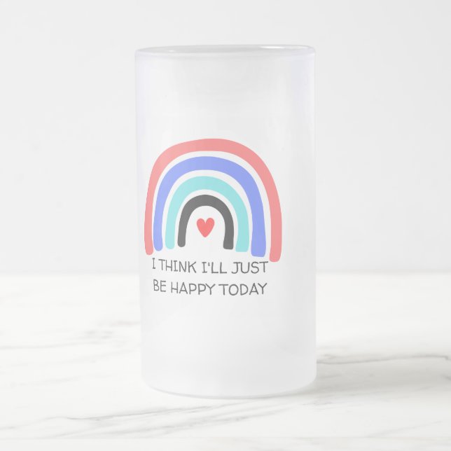 Cerveja Vidro Jateado Caneca de Citação Arco-íris Pastel (Centro)