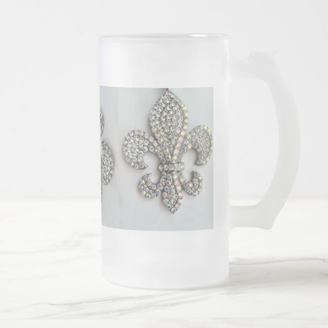 CERVEJA VIDRO JATEADO CANECA DE CRISTAL DO EN BLANC DA FLOR DE LIS (Direita)
